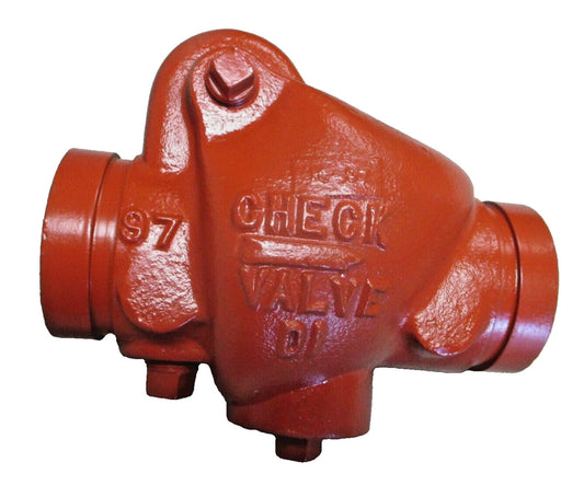 2-1/2" (2.875 OD) Swing Check Valve Grooved Both Ends, Ductile Iron Body
