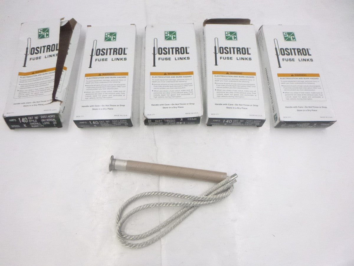 5 pack S&C Positrol Fuse Links 265140R2 Universal Style 140Amp Speed K