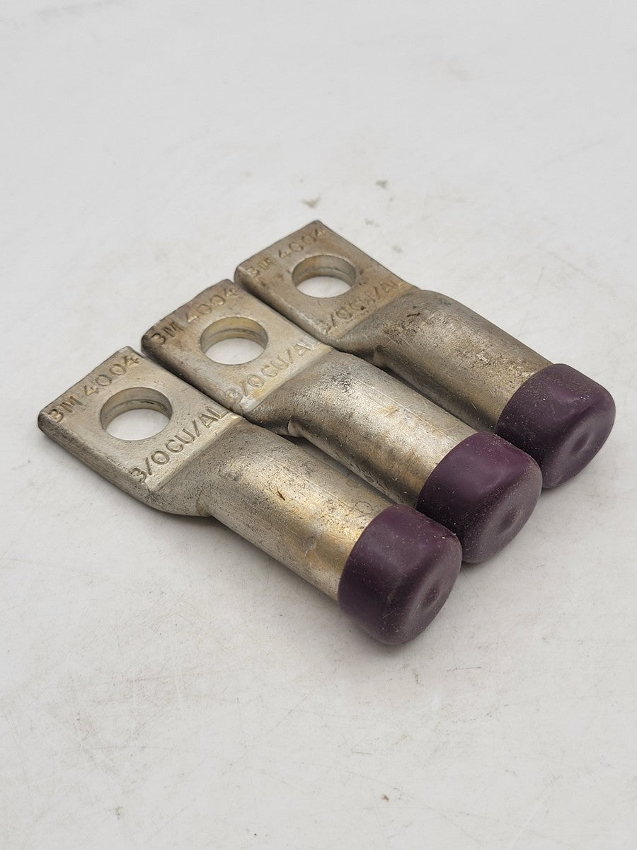 3Pc 3M 40041 Aluminum Compression Lug 1-Hole 3/0 STR