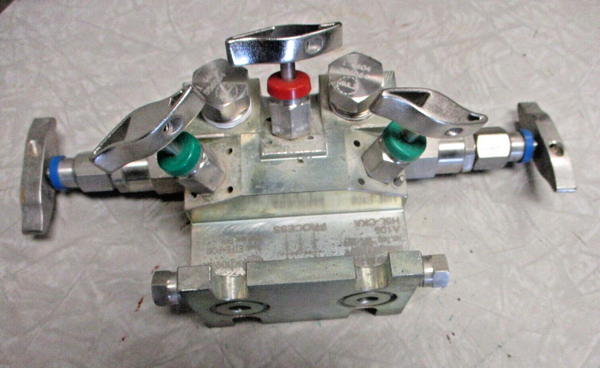 SCHNEIDER Type H5L-CKA 5-Valve Manifold, Carbon Steel, 2000-psi CWP, Soft Seated
