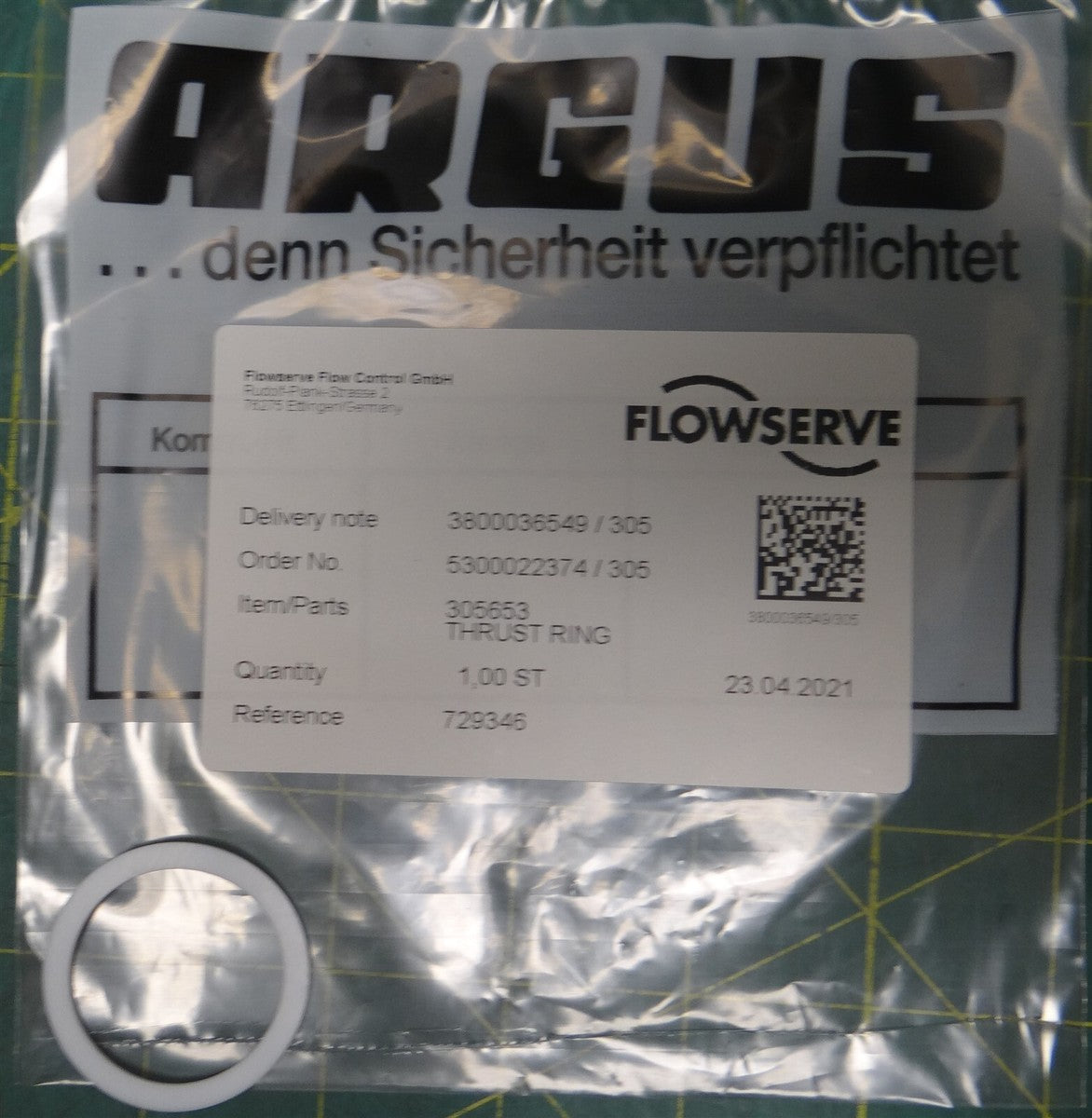 Flowserve Thrust Ring 305653 Ultra-Low-Friction Dry-Running Thrust Bearing 