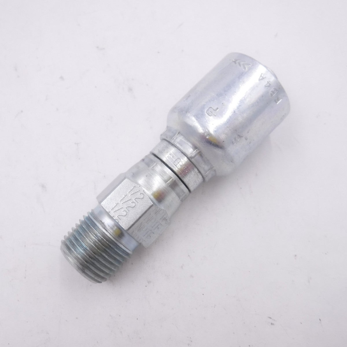 Parker 11343-8-8 Permanent Male 1/2" NPTF Swivel Straight x 1/2" Hose Steel