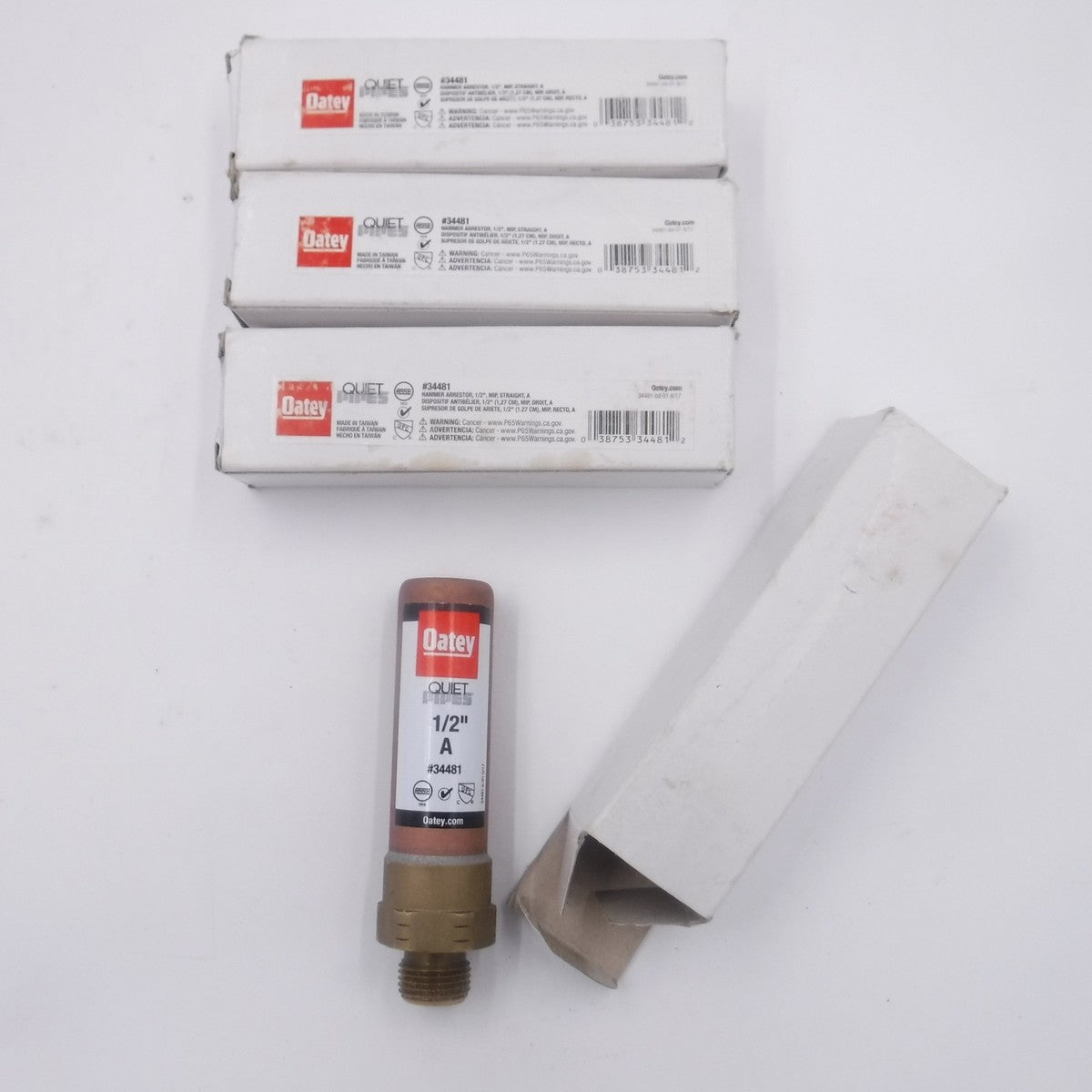 4 Pack Oatey 34481 1/2" Quiet Pipes Male Straight Hammer Arrestors Size A