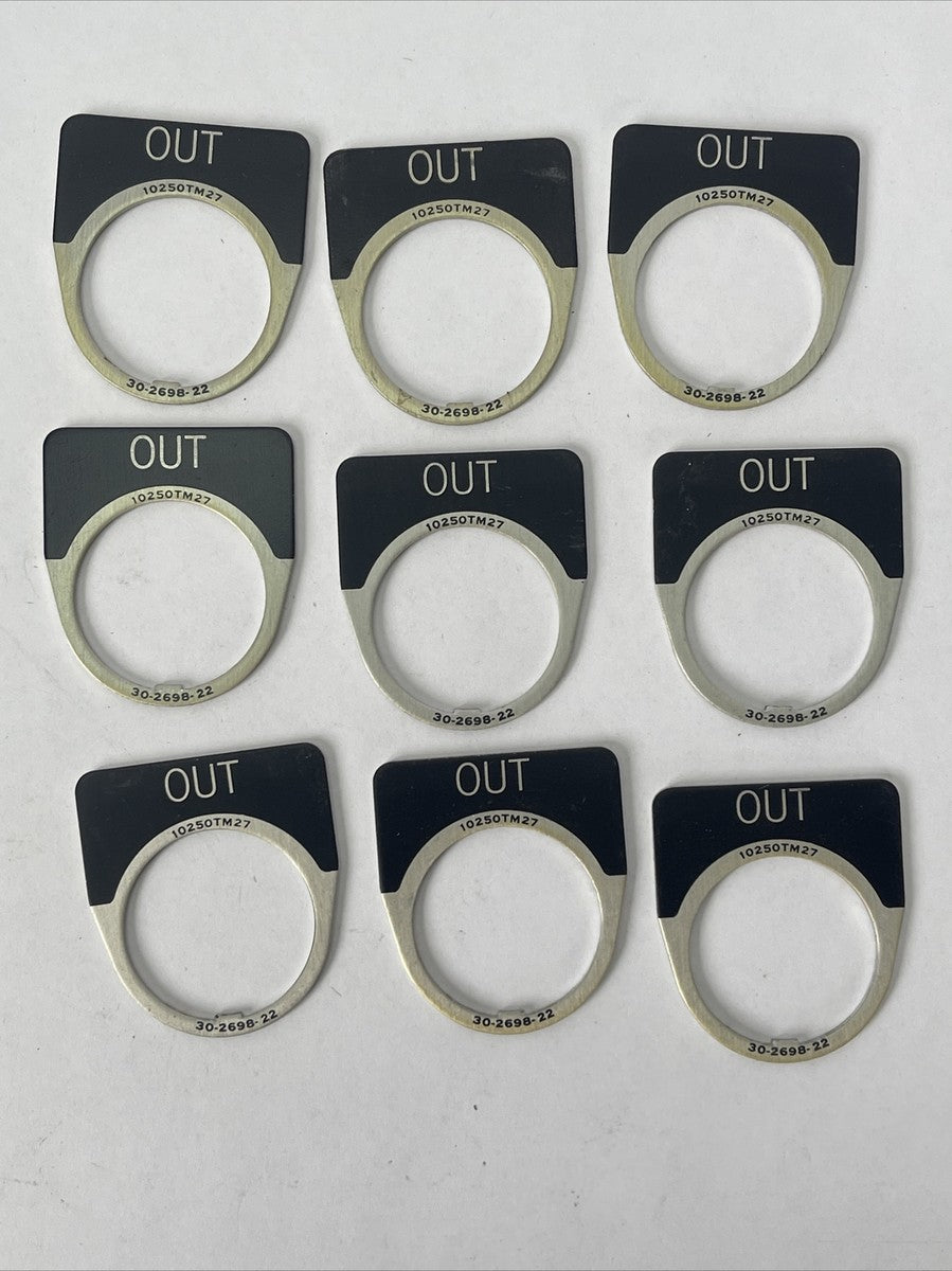 CUTLER HAMMER EATON 10250TM27 OUT LEGEND PLATE 30-2698-22 (LOT OF 9)