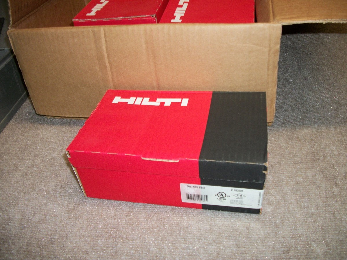 NEW BOX OF 50 HILTI 282508  KWIK BOLT, EXPANSION ANCHORS KB3 3/8 X 5   KB3 3/8X5