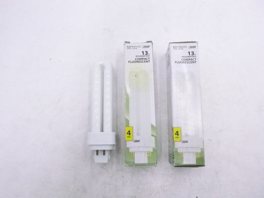 2 Pack Feit Electric PLD13E Fluorescent Bulb 13 W PL G24Q-1 Lamp Base 850 Lumens