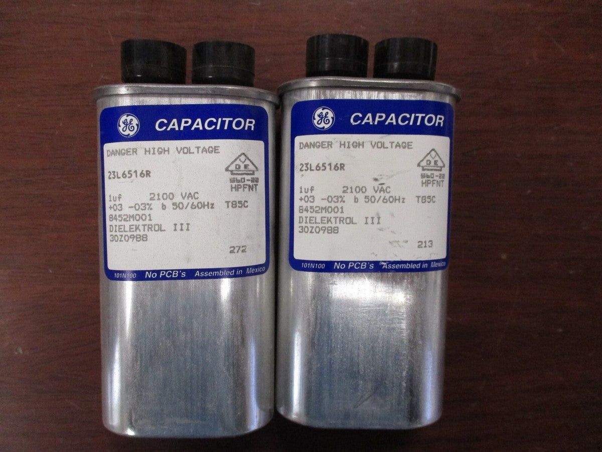 General Electric 23L6516R High Voltage Capacitor (1 uF, 2100 VAC) "NEW" Lot of 2