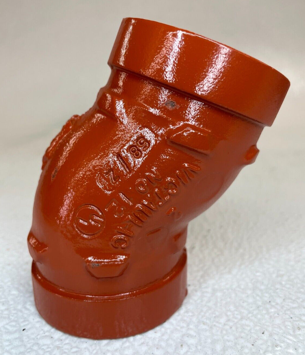 2" Victaulic Style 12 Grooved End 22-1/2 Degree Elbow Pipe Fitting Gooseneck
