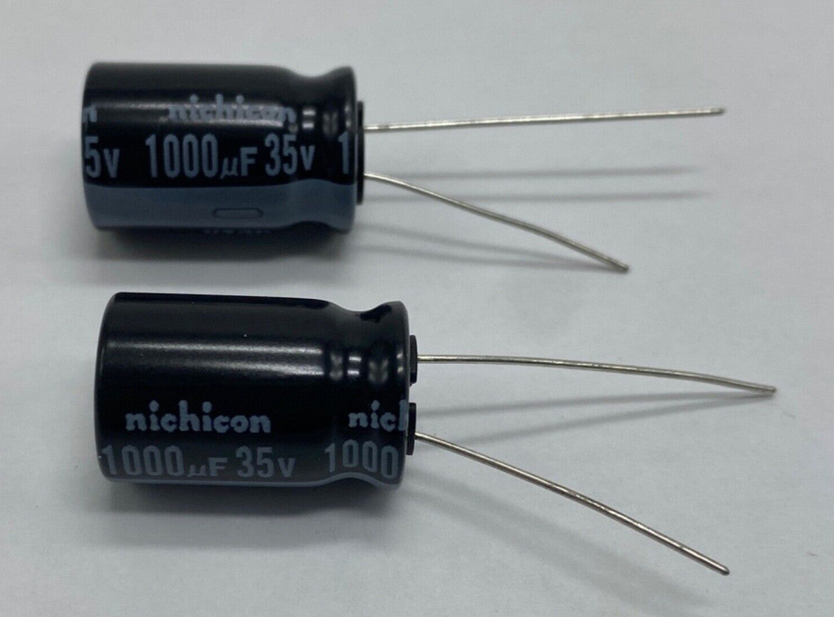 Pack of 2, Nichicon UVZ1V102MHD electrolytic capacitor radial lead 1000uf/35V