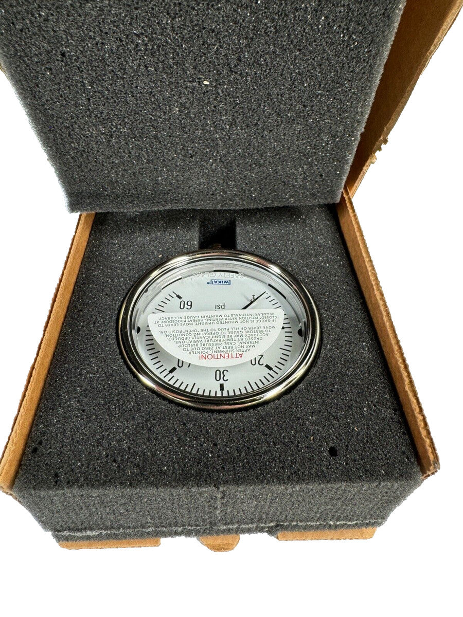 WIKA 9744916 Type 232.54, 1/4" NPT LM, 0-60 psi, 2-1/2" Face, Safety Glass *NIB*