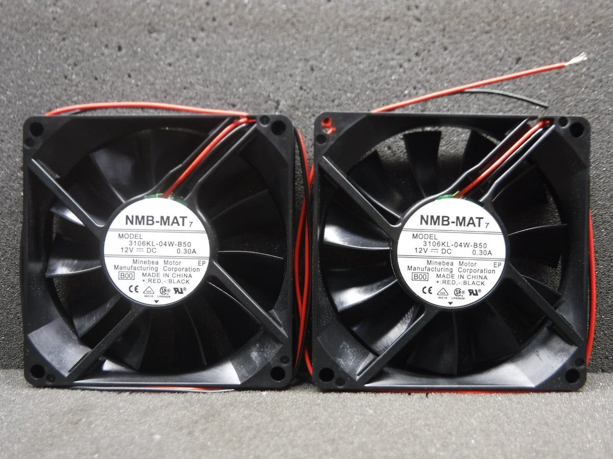 Minebea, NMB-MAT, 3106KL-04W-B50, 12V DC, 0.30A, Fan Motor * Lot of 2 *