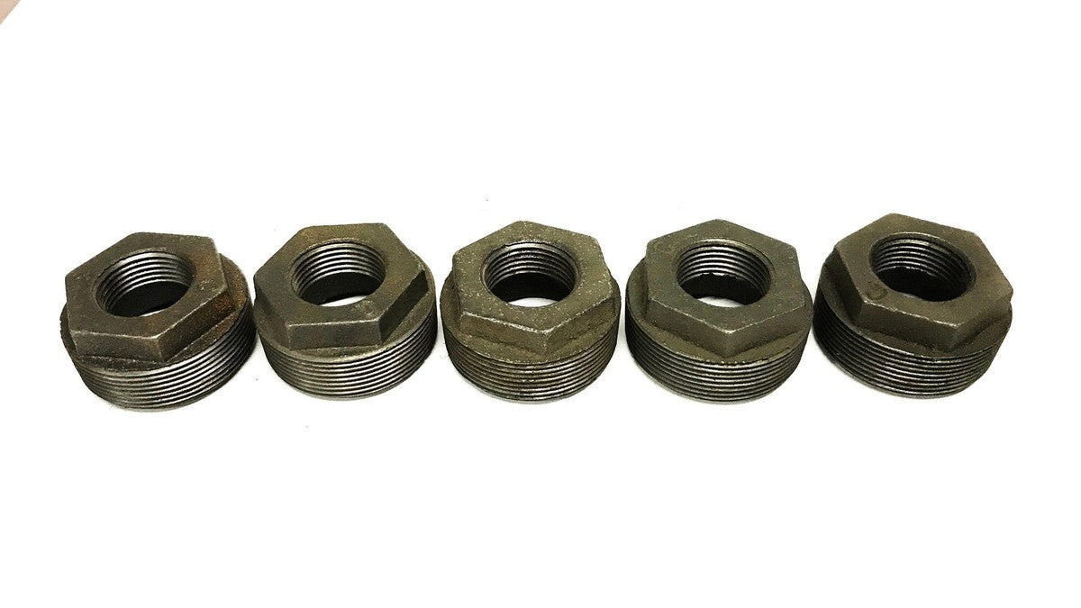 Unbranded Malleable Iron 2 inch x 1 inch Reducing Bushing [Lot of 5] NOS