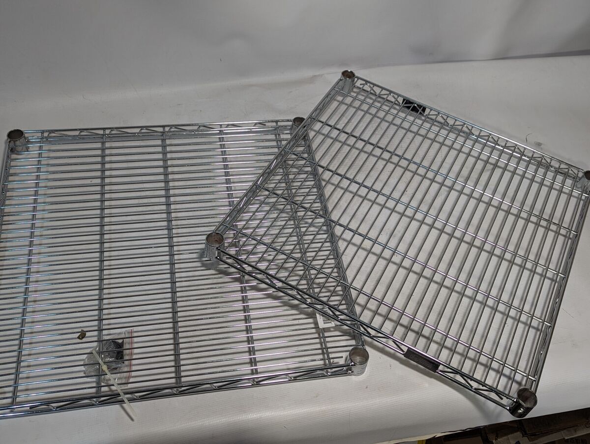 Lot of 2 Nexel S2424C chrome 24 inch x 24 inch shelf racks