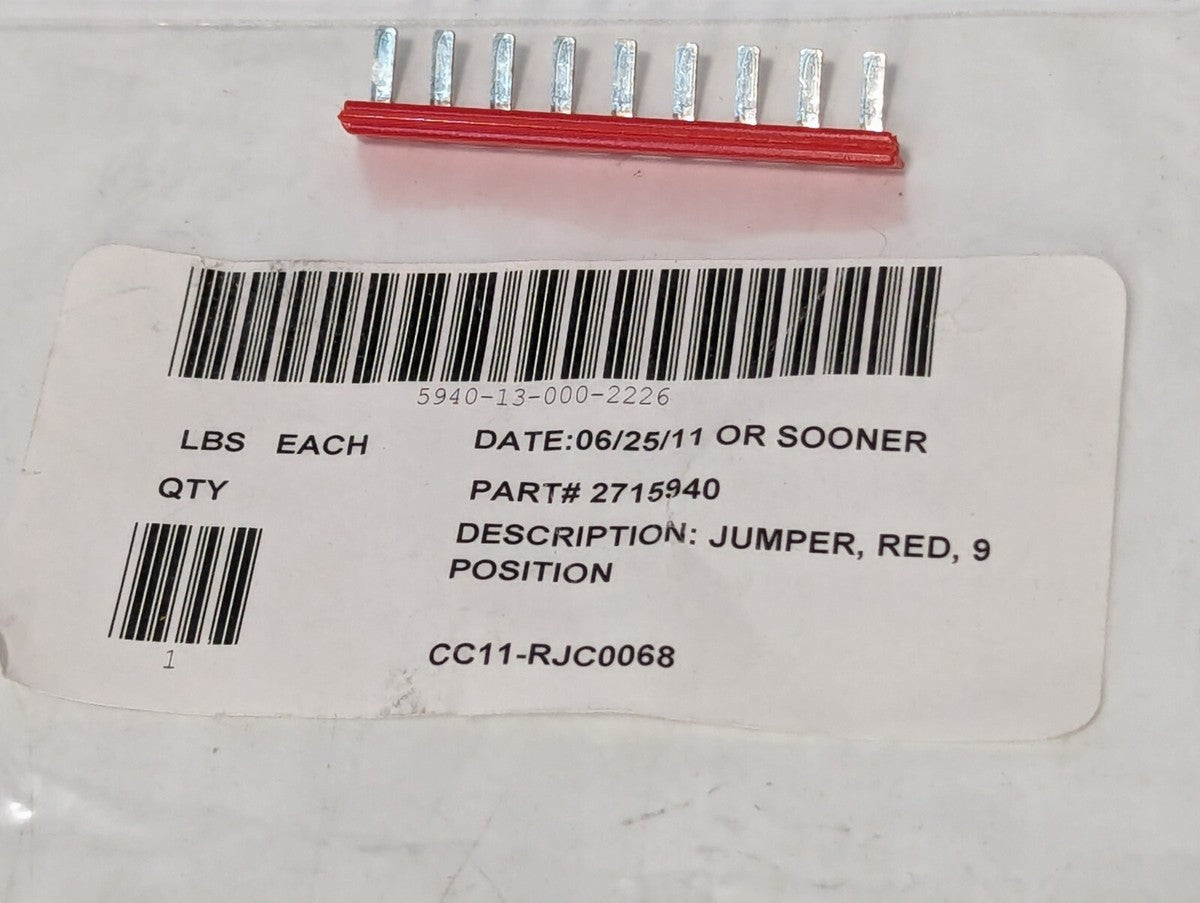 2715940 Phoenix Contact Push in Red Jumper Bar 9 Positions