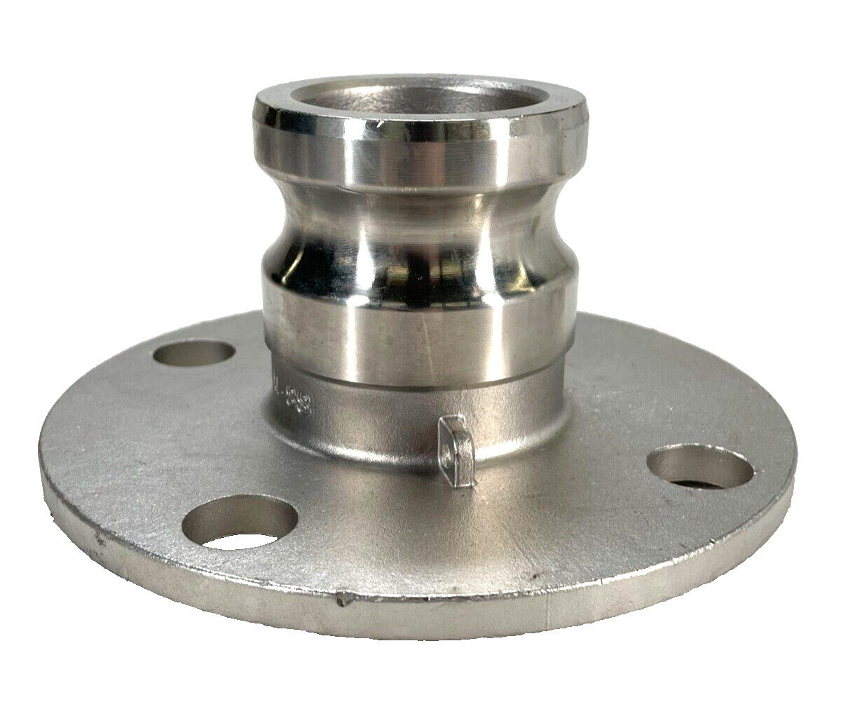 DIXON 200-AL-SS 2" Male Cam & Groove x 2" 150 RF Flange, Stainless Steel
