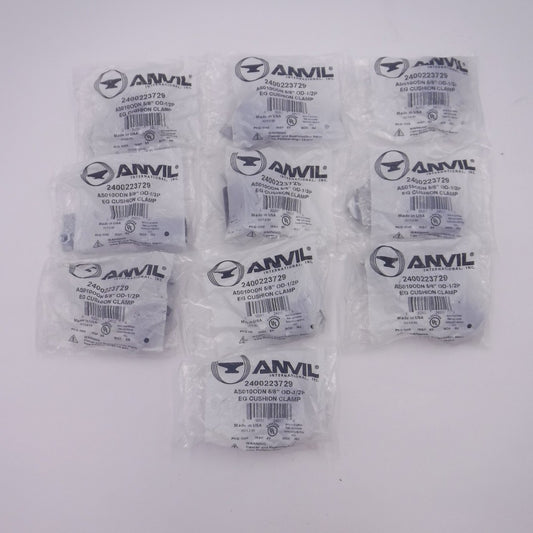 10 Pack Anvil 5/8" Carbon Steel Electro-Galvanized Cushion Clamps 2400223729