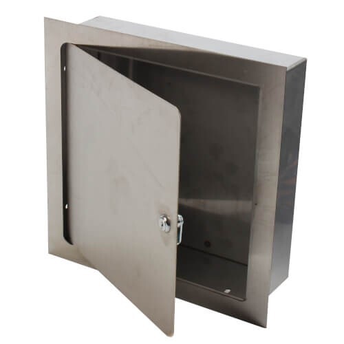 12" x 12" x 4" Recessed Lockable Enclosure w/ Key Stainless Steel