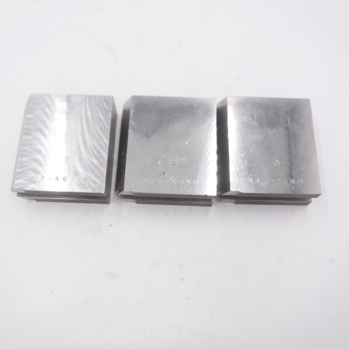 3 Piece Set Vertech 1.5mm x 60° Soft Top Jaws for 8" Power Chuck KT 8400P