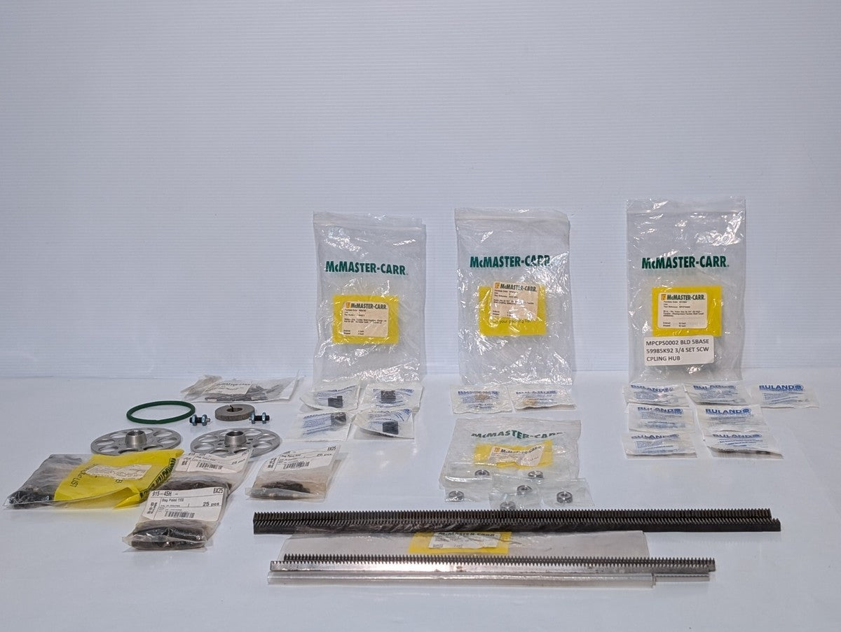 Large Lot of Various Industrial Components, Set Screws, Shaft Couplings, Pins