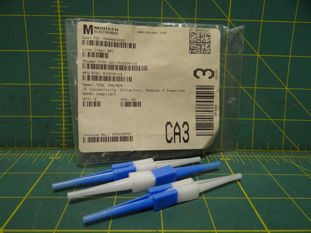 (Qty: 3) TE Connectivity Extraction Removal & Insertion Tool M15570-16 4" Length
