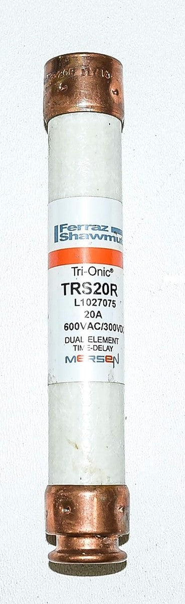 Ferraz Shamwut/Mersen TRS-20R, 20 Amp (20A) 600V Fusetron Dual Element Time-D