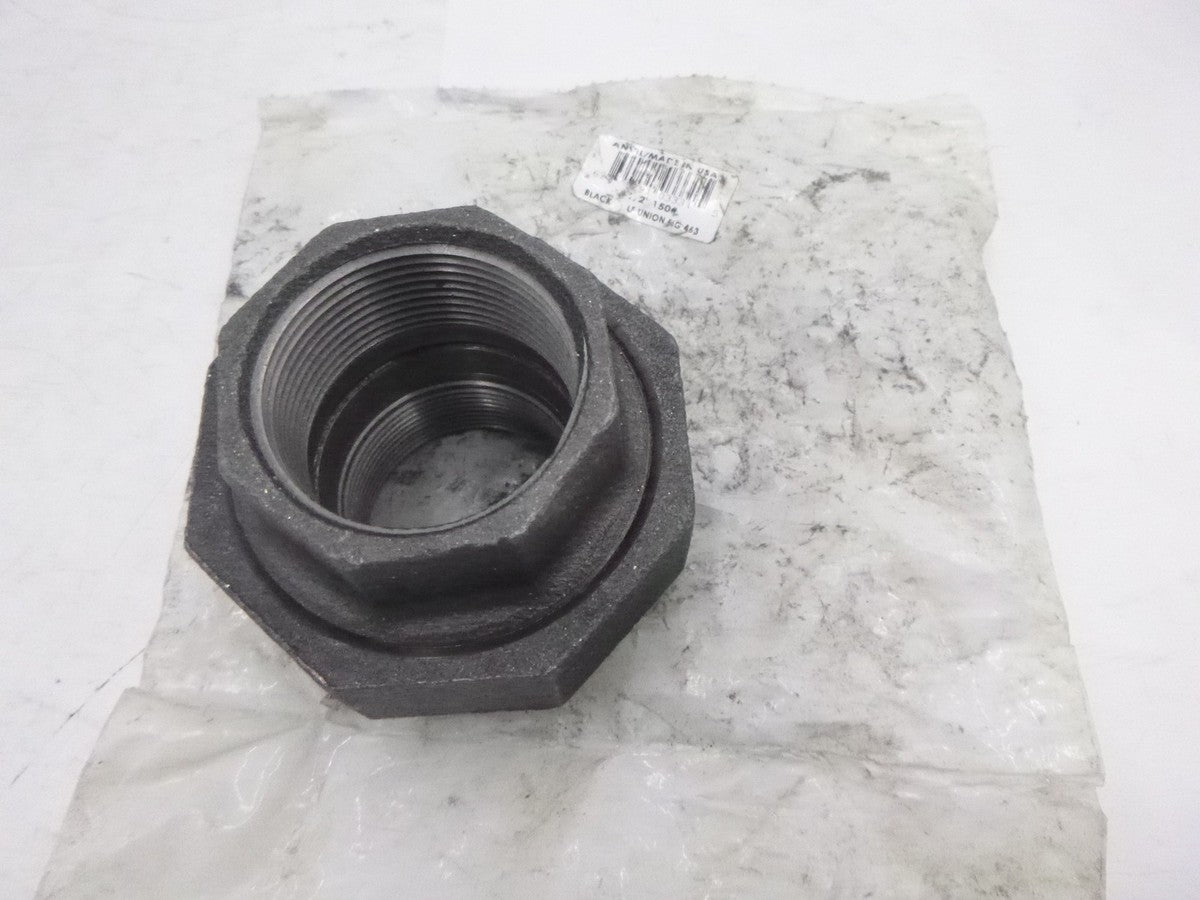 ASC Anvil 1-1/2" Black Union 8700163150 Malleable Iron Double End FNPT