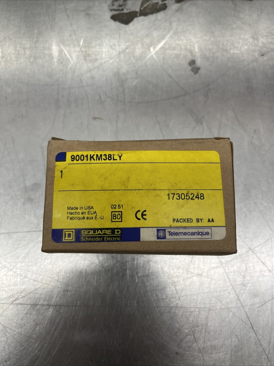 SQUARE D Schneider 9001KM38LY Yellow Pilot Light LED 120V 9001KM1 NoS