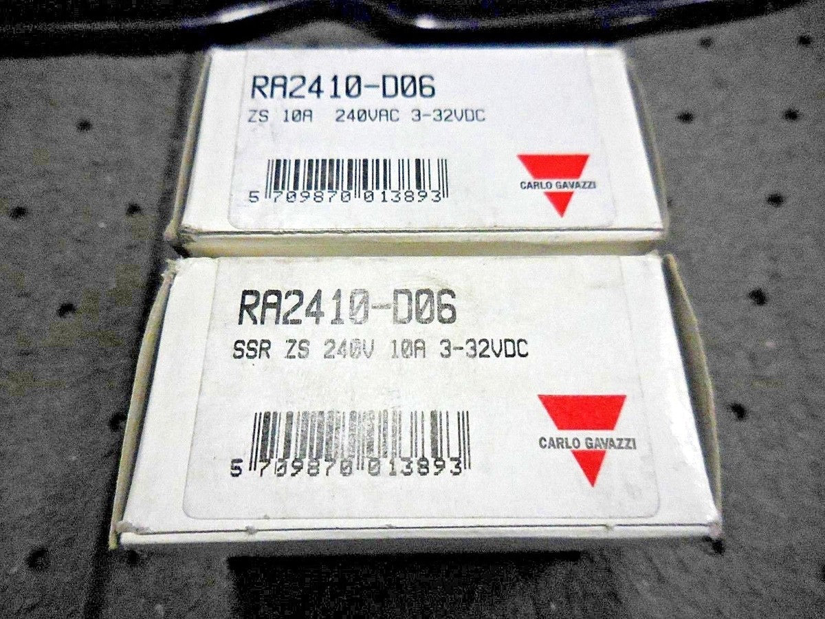 Carlo Gavazzi RA2410-D06 Solid State Relay (240 VAC, 10 A, 3-32 VDC) Lot of 2