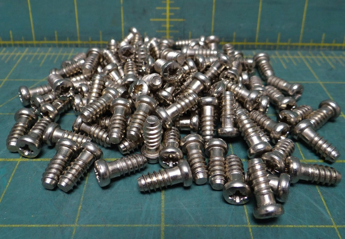 100 Euro Screw M6.3x13.5mm European Hinge Wood, Phillips Round Head, 2mm Pitch