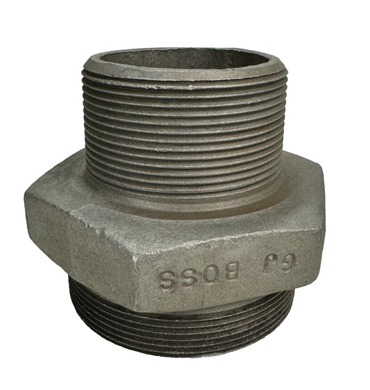 3" DIXON GM38 Boss Ground Joint Male Spud, 3" Male NPT x 3" Wing Nut Thread