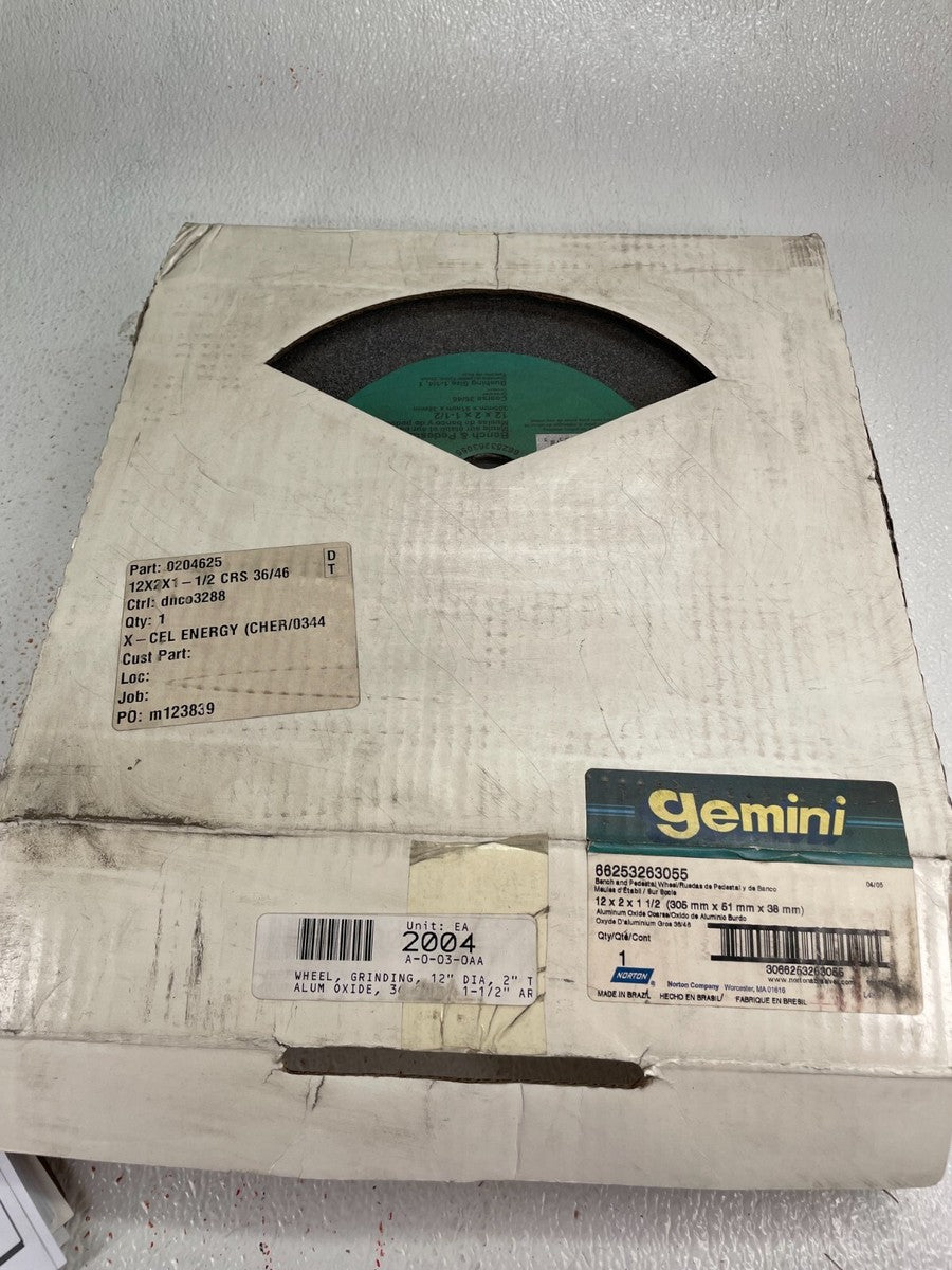 GEMINI 66253263055 Bench & Pedestal Grinding Wheel 12" x 2" x 1-1/2"