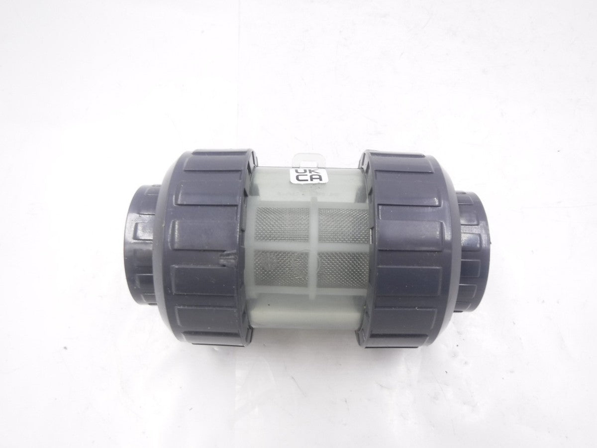 Praher 1-1/4" S4 PVC 500 Micron 35 Mesh PVC True Union Inline Strainer 21154