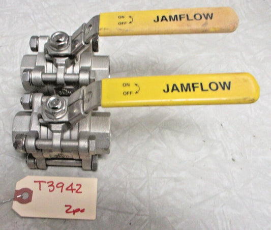 (2) JAMFLOW 3/4" 1000 WOG Full Port Stainless Steel Ball Valve, Socket Weld Ends
