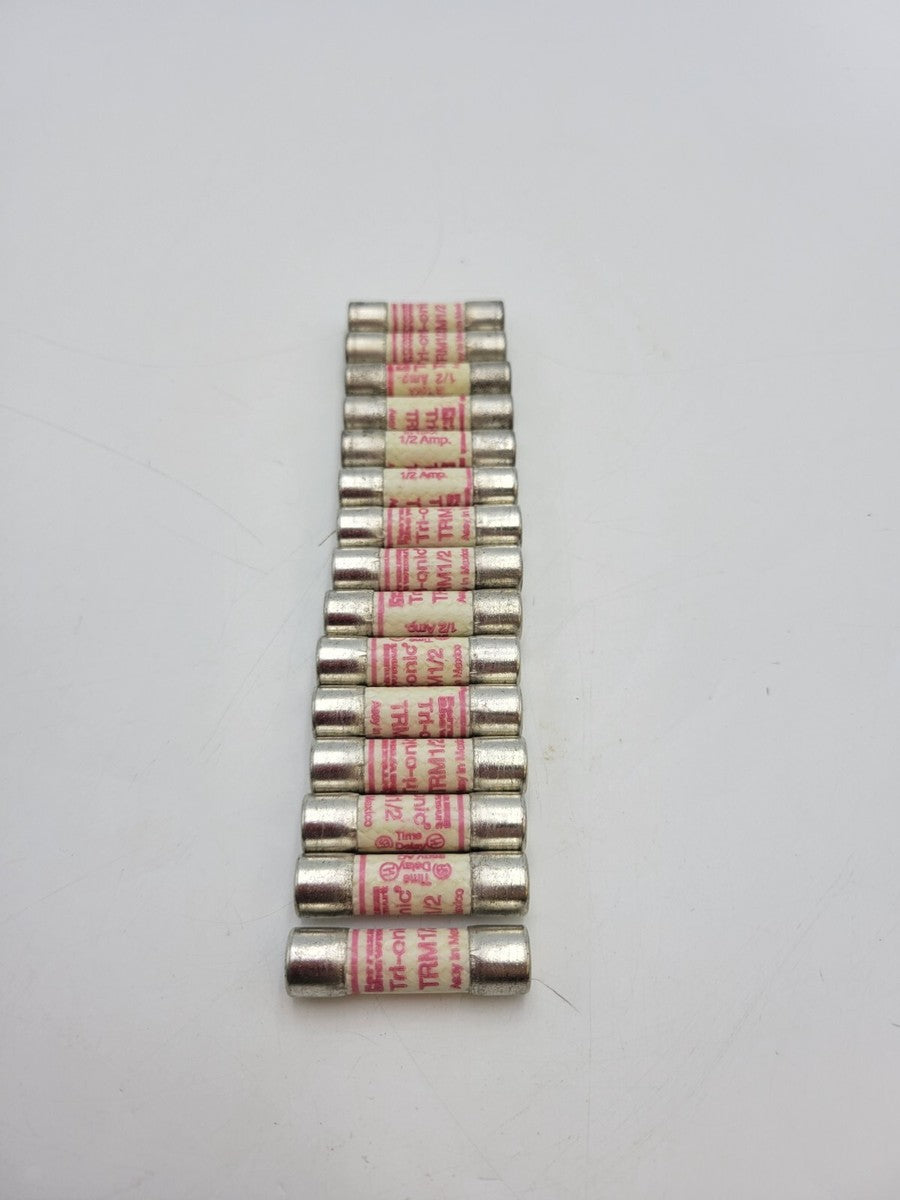 15 Pieces Set Ferraz Shawmut TRM1/2 Time Delay Tri-Onic Fuse 1/2 Amp 250 Volt