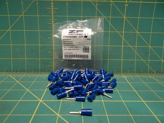 (Qty: 97) Zoller+Fröhlich Pin Terminals V70SS004002 16-14 AWG 12mm Pin Length