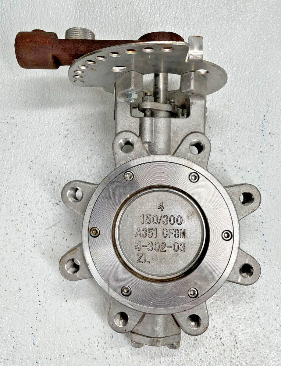 High Performance Butterfly Valve, Full Stainless Steel, 4" Class 150 Lug Style