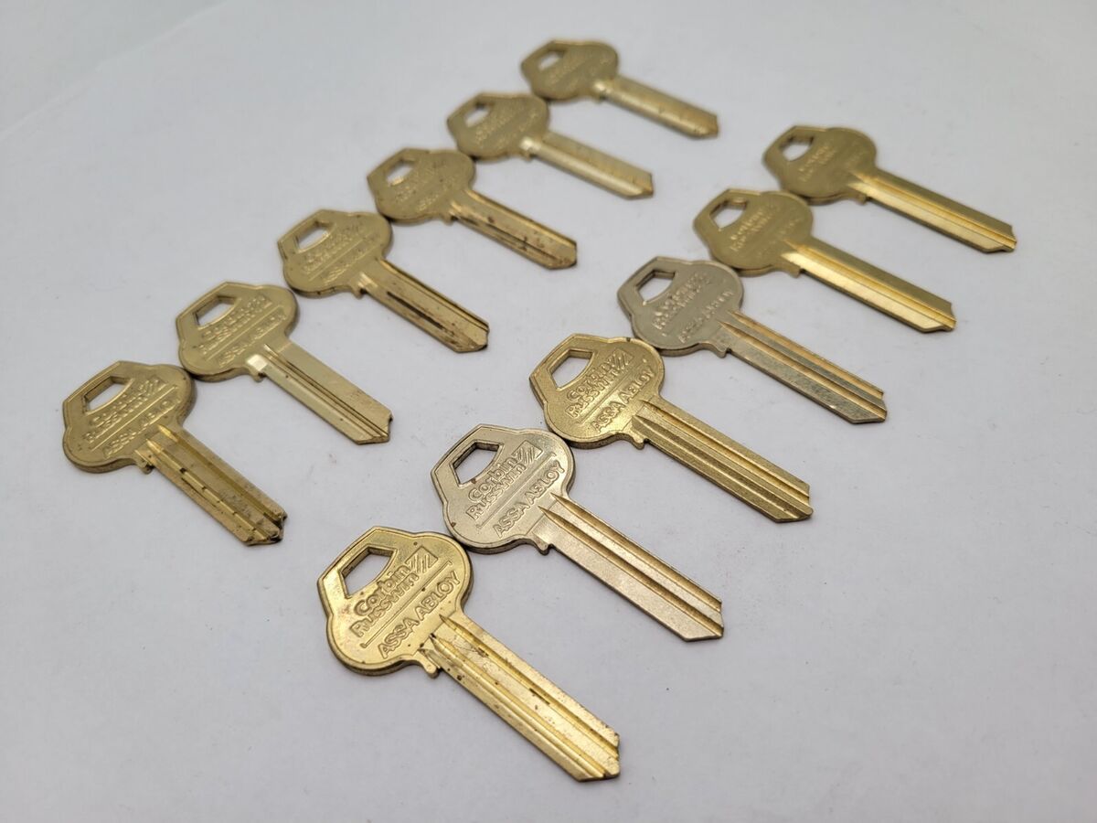 12Pc Variety Corbin Russwin Key Blank Locksmith Lot Brass Steampunk Craft (NOS)
