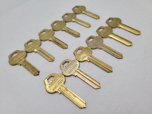 12Pc Variety Corbin Russwin Key Blank Locksmith Lot Brass Steampunk Craft (NOS)