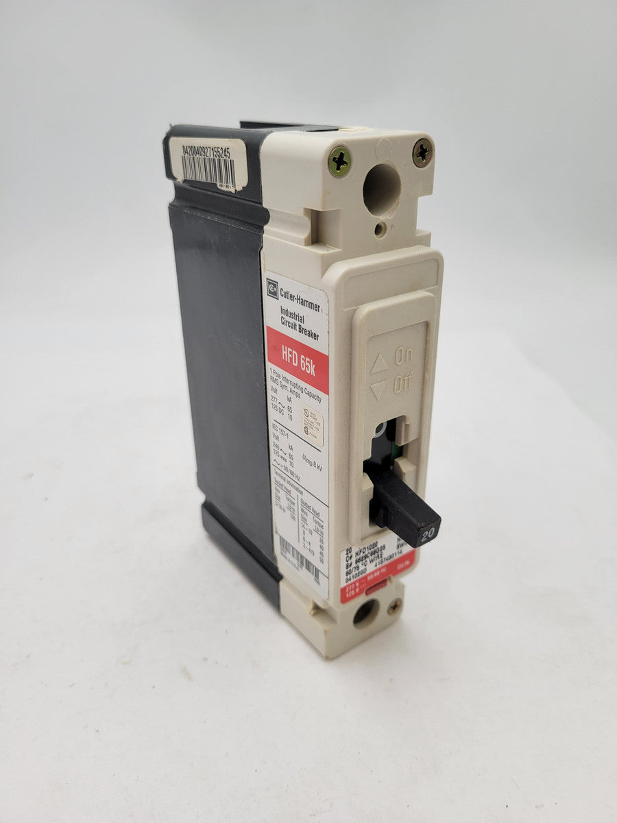 Cutler-Hammer HFD1020 Circuit Breaker 20A 1P 277V Red HFD 65K