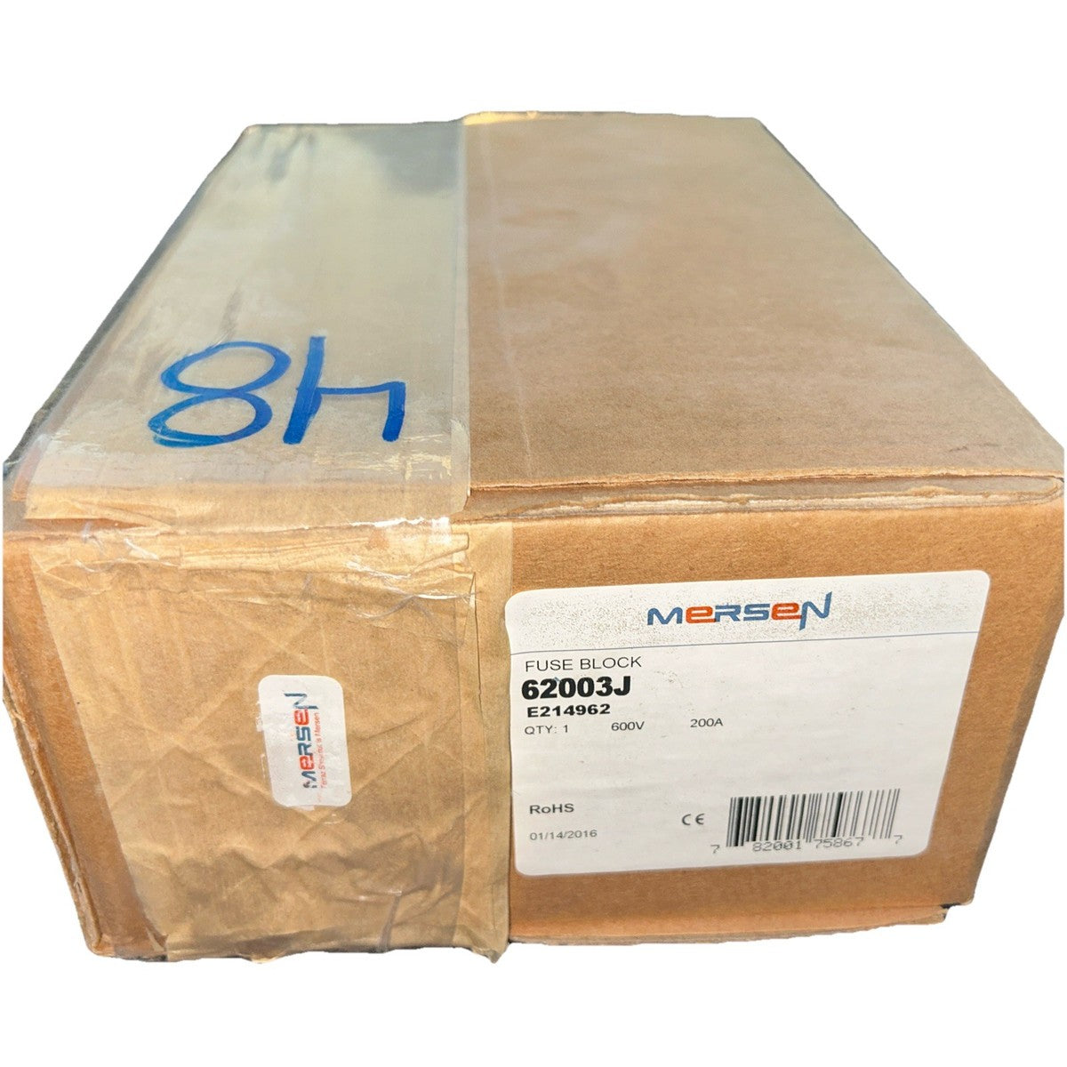 Mersen Ferraz 62003J Class J Fuse Block Holder 600V 200A 3-Pole Box Side.   G7
