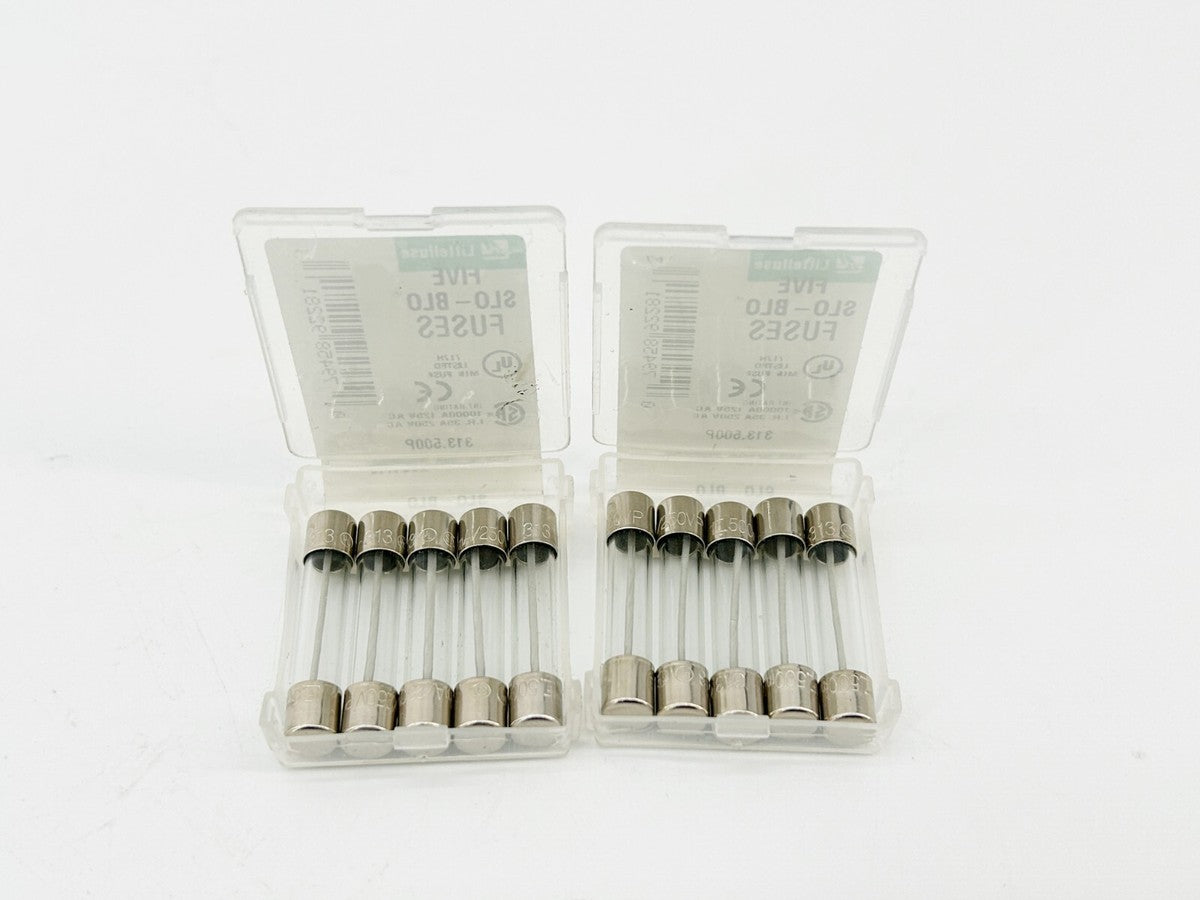 New Lot of 10 313.500P SLO-BLO Glass Fuse 5/10A 250V