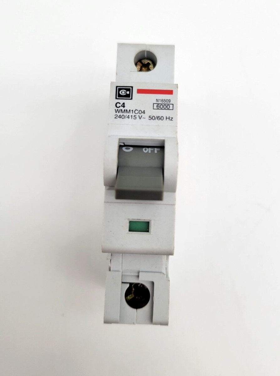 Cutler-Hammer WMM1C04 Circuit Breaker 4 Amp 415 VAC 1 Pole DIN Rail Mount NOS