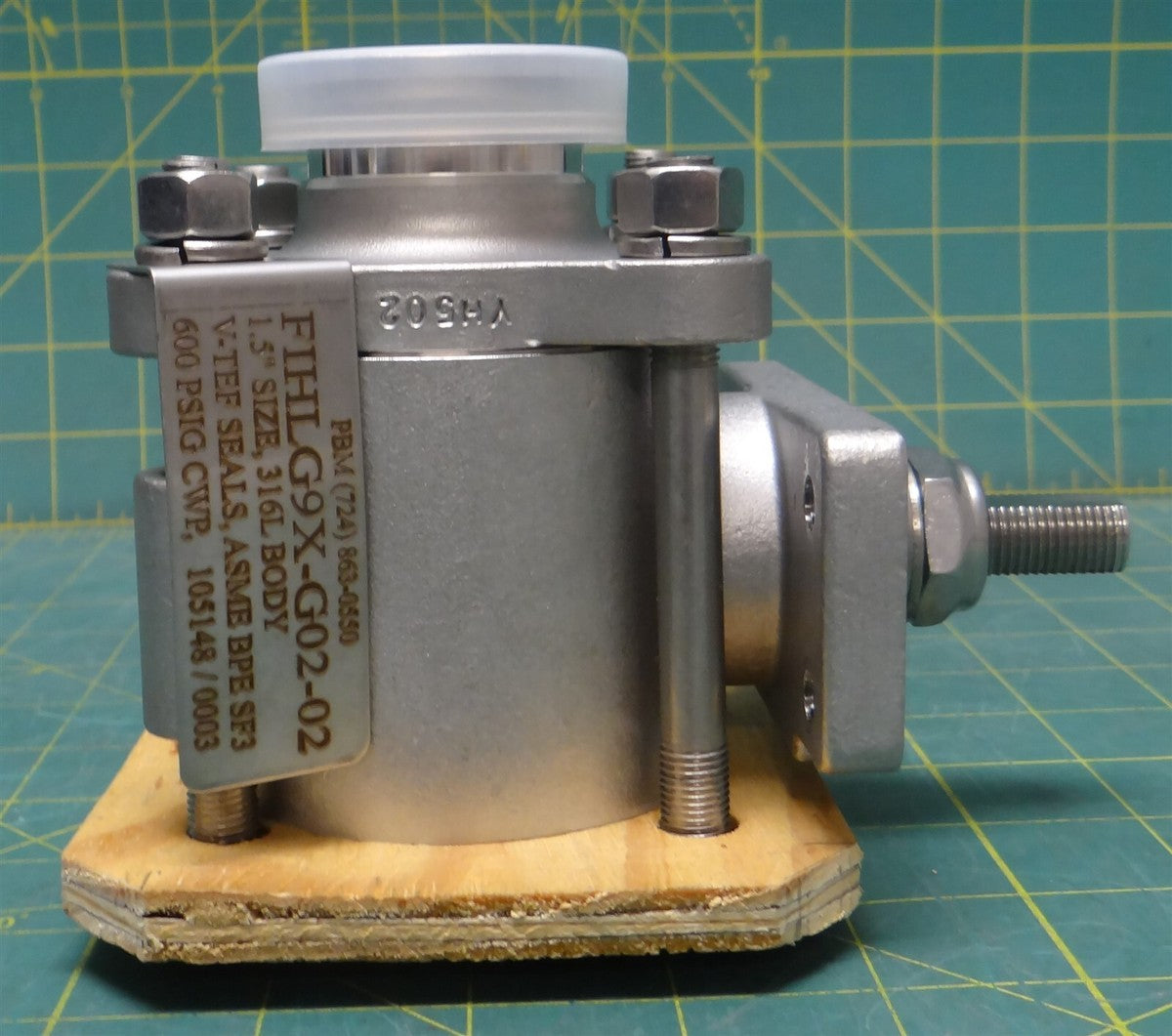 PBM FIHJG9X-G02-02 1.5" Size 316L Body V-TEF Seals ASME BPE SF3 600PSIG CWP