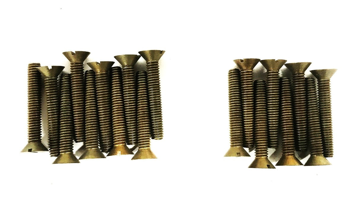 Unbranded 5/16 inch X 2 inch Brass Flat Head Slotted Screw [Lot of 18] NOS
