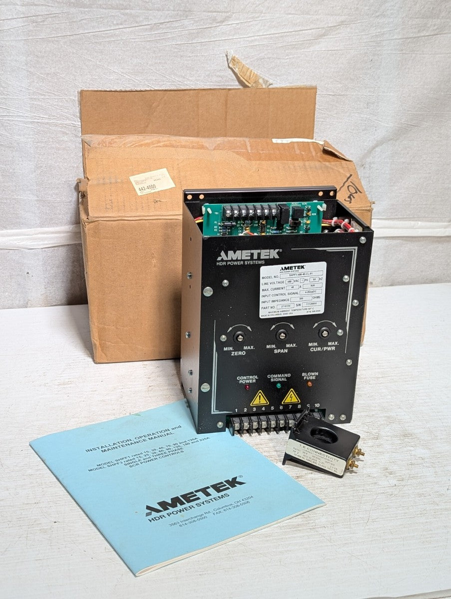 Ametek SHPF1-480-40-CL-01 SCR Power Control 480VAC 1 PH 40A 4-20maDC 500 OHMS