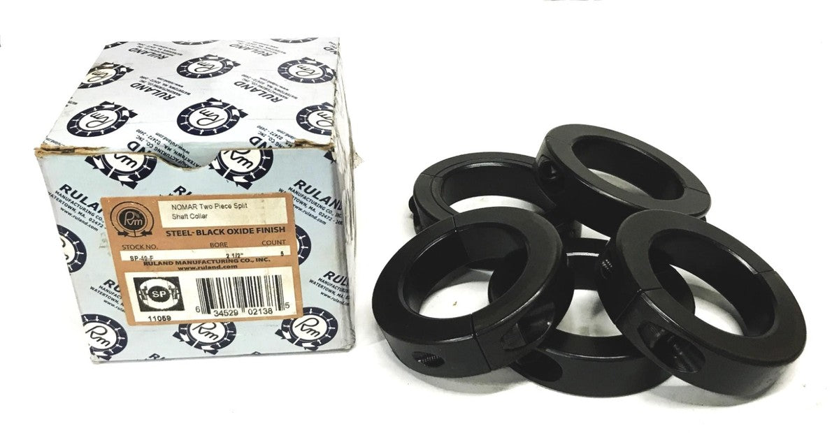 Ruland 2-1/2 inch Black Oxide 2-Piece Split Shaft Collar SP40F [Lot of 5] NOS