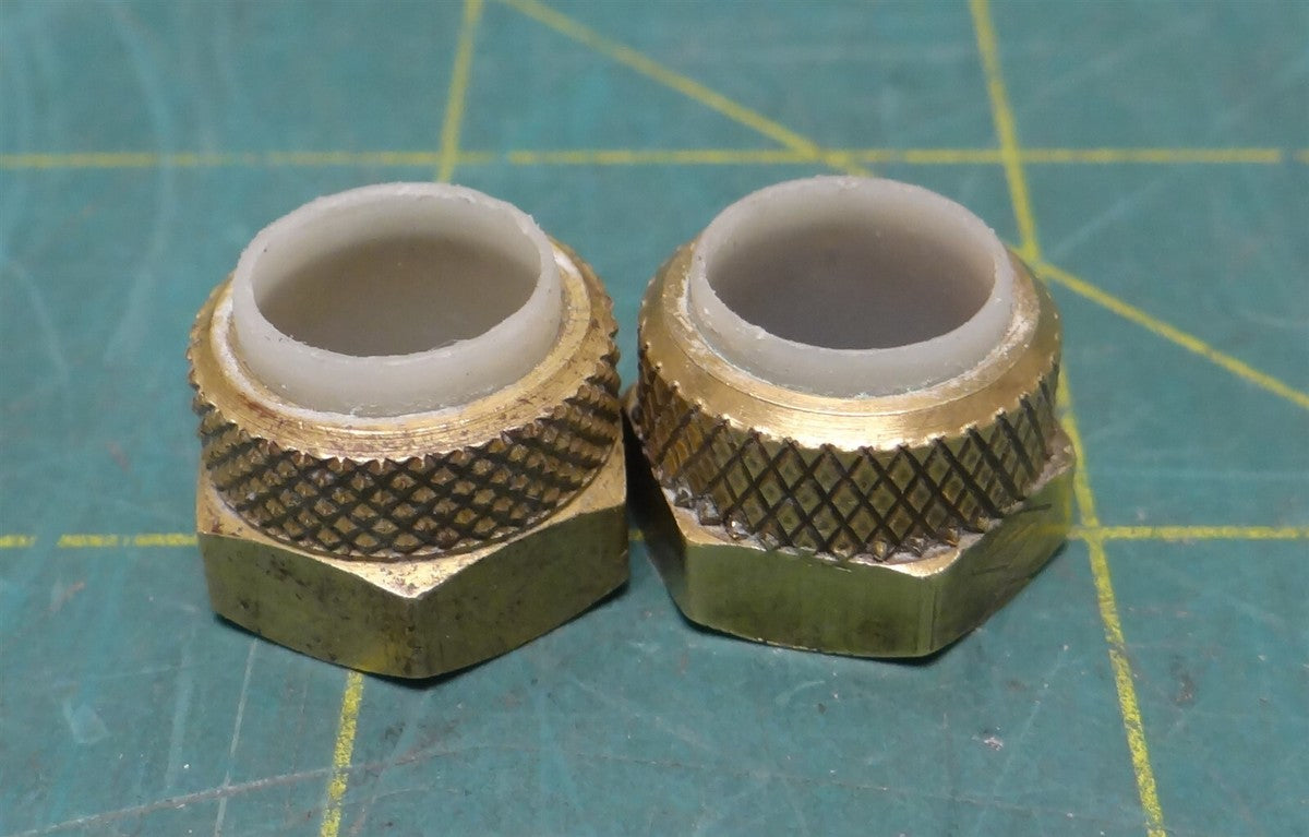 (Qty:2) Imperial Brass Compression 1/2" Tube Nut OD and Sleeve 3/8" Hex 5/8" L
