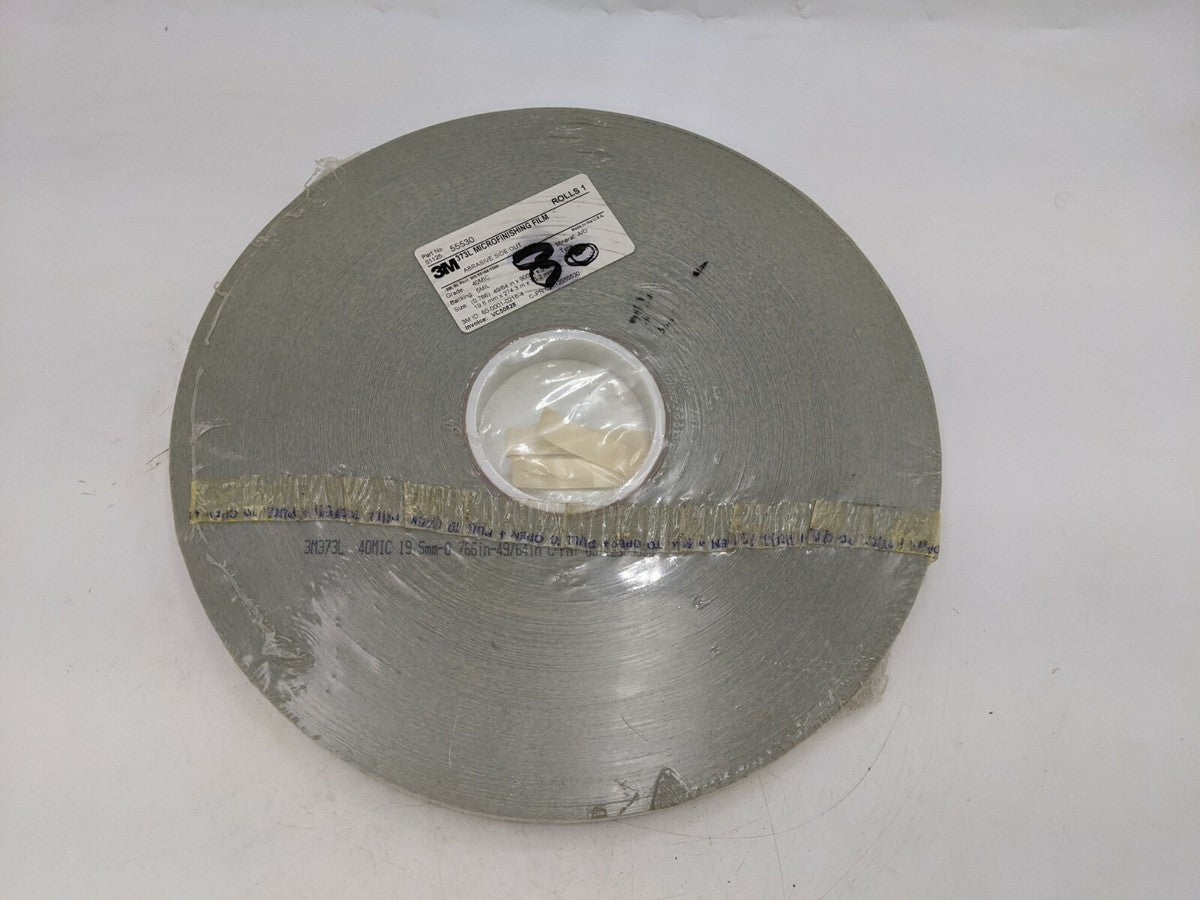 3M 273L 55530 Microfinishing Film Roll Grade 40MIC 49/64"x900'x3" A/O Mineral