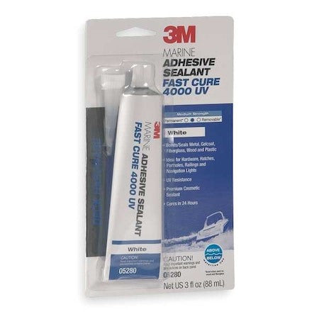 3M 05280 Polyurethane Adhesive Sealant, 3 Oz, Tube, Whites, Polyurethane Base,