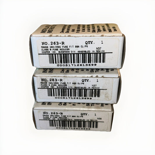 *LOT OF 3* Cooper Bussmann BUSS 263-R Class R Fuse Reducer NEW IN BOX!     B4